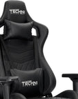 Black Swivel Rolling Racecar Gaming Chair