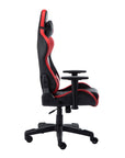Black And Red And Black Swivel Rolling Gaming Chair