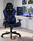 Blue And Black Swivel Rolling Gaming Chair