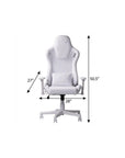 White Velvet Swivel Rolling Gaming Chair