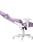 White Velvet Swivel Rolling Gaming Chair
