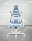 Blue And White Swivel Rolling Gaming Chair