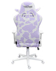 Black White And Pink Cow Print Adjustable Height Swivel Rolling Gaming Chair
