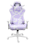 Black White And Pink Cow Print Adjustable Height Swivel Rolling Gaming Chair
