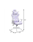 Black White And Pink Cow Print Adjustable Height Swivel Rolling Gaming Chair