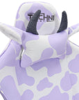 Black White And Pink Cow Print Adjustable Height Swivel Rolling Gaming Chair