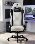 Black And White And Black Swivel Rolling Gaming Chair