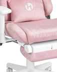 Pink And White Adjustable Height Swivel Rolling Gaming Chair