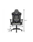Gray And Black Adjustable Height Swivel Rolling Gaming Chair