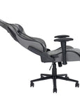 Gray And Black Adjustable Height Swivel Rolling Gaming Chair