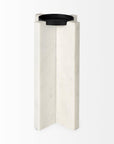11" White Marble Tabletop Candle Holder