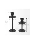 Set of Two Black Iron Floor Taper Candlesticks