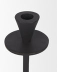 Set of Two Black Iron Floor Taper Candlesticks