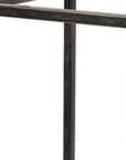 24" Black Iron And Glass Tabletop Lantern Candle Holder