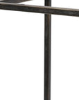 24" Black Iron And Glass Tabletop Lantern Candle Holder
