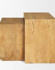 Set of Two Natural Solid Wood Frame Nested Tables