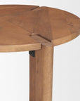 26" Brown Solid Wood Round End Table With Shelf