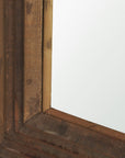 69" Brown Ribbed Solid Wood Wall Mounted And Leaning Framed Full Length Mirror