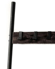 63" Black Metal Blanket Ladder With Magazine Storage
