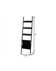 63" Black Metal Blanket Ladder With Magazine Storage