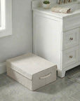 10" Off White Wicker Single Door Linen Cabinet