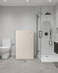 10" Off White Wicker Single Door Linen Cabinet