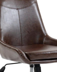 Dark Brown and Black Adjustable Height Swivel Rolling Office Chair