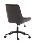 Dark Brown and Black Adjustable Height Swivel Rolling Office Chair
