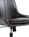 Dark Brown and Black Adjustable Height Swivel Rolling Office Chair