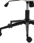 Beige And Black Adjustable Height Swivel Rolling Office Chair