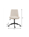 Beige And Black Adjustable Height Swivel Rolling Office Chair