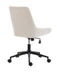 Beige And Black Adjustable Height Swivel Rolling Office Chair