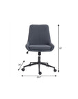 Beige And Black Adjustable Height Swivel Rolling Office Chair