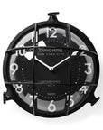 15" Black Iron Analog Round Wall Clock