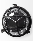 15" Black Iron Analog Round Wall Clock