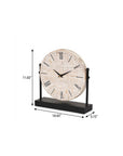 10" Black Iron And Solid Wood Analog Square Wall Clock