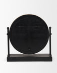 10" Black Iron And Solid Wood Analog Square Wall Clock