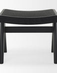 22" Black Solid Wood and Cane Bench