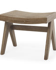 22" Black Solid Wood and Cane Bench