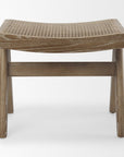 22" Black Solid Wood and Cane Bench