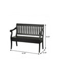 42" Black Solid Wood Storage Bench With Flip Top