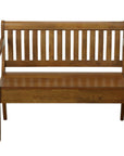 42" Dark Brown Solid Wood Storage Bench With Flip Top