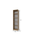 71" Natural Wood Five Tier Bookcase