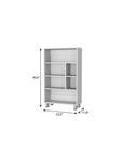 41" White Wood Six Tier Bookcase