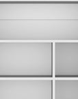 41" White Wood Six Tier Bookcase