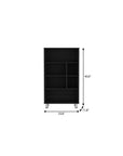 41" Black Wood Six Tier Bookcase