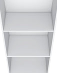 47" White Wood Three Tier Bookcase