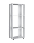 39" White Wood Three Tier Bookcase