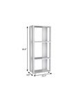39" White Wood Three Tier Bookcase
