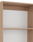 71" Natural Wood Four Tier Bookcase